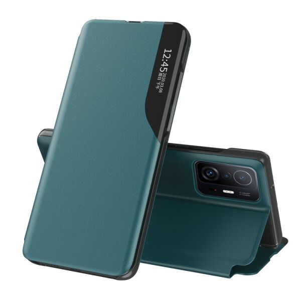 

Чехол книжка Smart Cover для Xiaomi 11T Pro, Corner Window, Зеленый