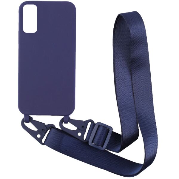 

Чехол Crossbody с длинным цветным ремешком для Samsung Galaxy S20+ Синий