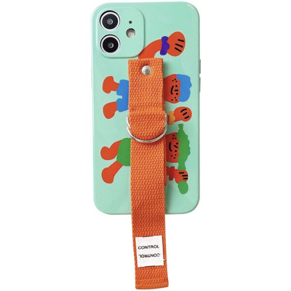 

Чехол Funny Holder с цветным ремешком для Apple iPhone 11 (6.1") Зеленый / Оранжевый