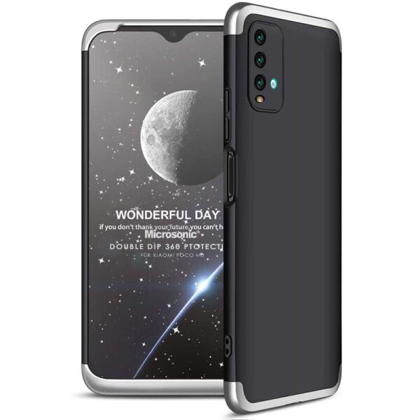 

Пластиковая накладка GKK LikGus 360 градусов (opp) для Xiaomi Redmi Note 9 4G / Redmi 9 Power / 9T Черный / Серебряный