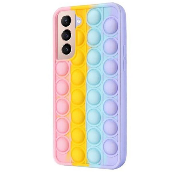 

Cиликоновый 3D чехол-антистресс Pop it Bubble для Samsung Galaxy S21+ Разноцветный