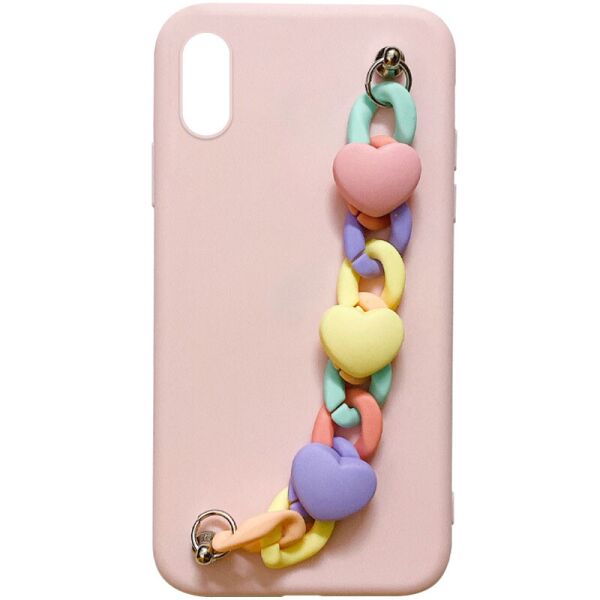 

Чехол Chained Heart c подвесной цепочкой для Apple iPhone XR (6.1") Pink Sand
