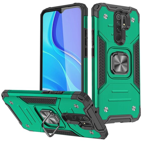 

Ударопрочный чехол Union Ring for Magnet для Xiaomi Redmi 9 Зеленый