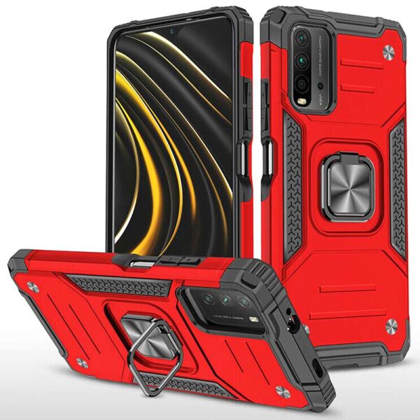 

Ударопрочный чехол Union Ring for Magnet для Xiaomi Redmi Note 9 / Redmi 10X Красный