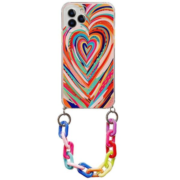

TPU+PC чехол Colorific с подвесной цепью для Apple iPhone 11 Pro (5.8") Hearts