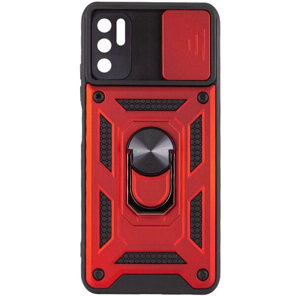 

Ударопрочный чехол Camshield Serge Ring for Magnet для Xiaomi Redmi Note 10 5G / Poco M3 Pro Красный