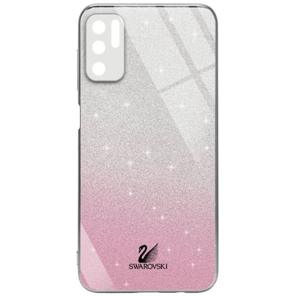 

TPU+Glass чехол Swarovski Full Camera для Xiaomi Redmi Note 10 5G / Poco M3 Pro Розовый