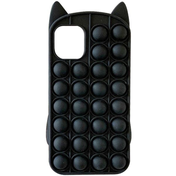 

Фигурный силиконовый 3D чехол-антистресс Pop it Bubble Cat для Apple iPhone 12 mini (5.4") Черный