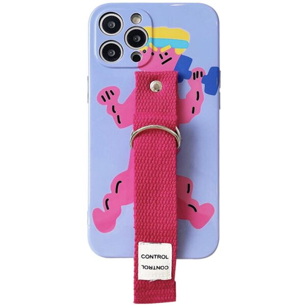 

Чехол Funny Holder с цветным ремешком для Apple iPhone XR (6.1") Фиолетовый / Малиновый