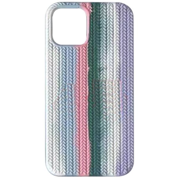 

Чехол Silicone case Full Braided для Apple iPhone 12 Pro / 12 (6.1") Белый / Сиреневый