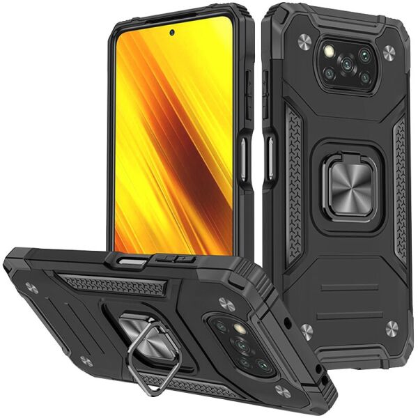 

Ударопрочный чехол Union Ring for Magnet для Xiaomi Poco X3 NFC / Poco X3 Pro Черный