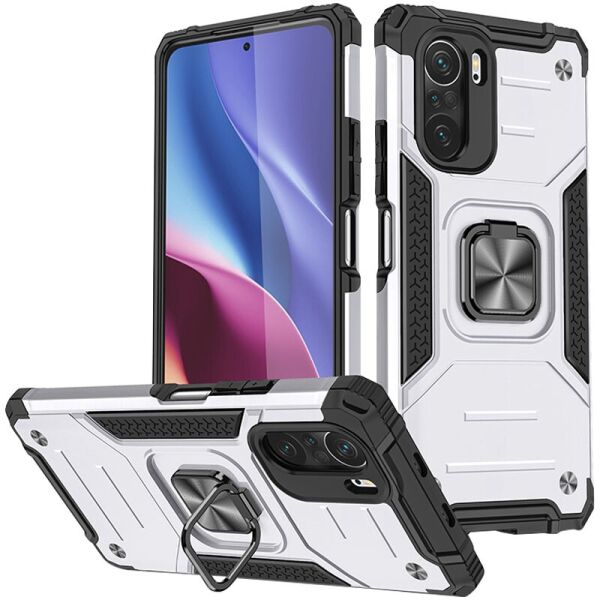 

Ударопрочный чехол Union Ring for Magnet для Xiaomi Redmi Note 10 / Note 10s Серебряный