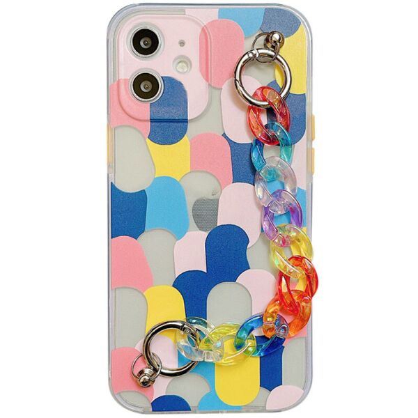 

TPU+PC чехол Colorspot с ремешком-цепью для Apple iPhone 12 mini (5.4") Dots