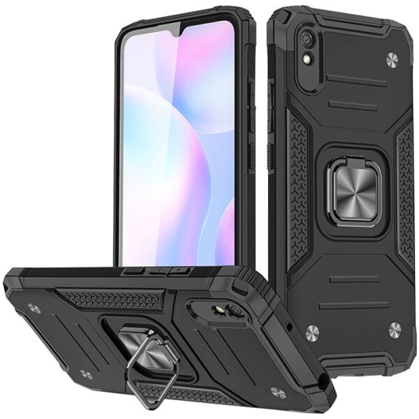 

Ударопрочный чехол Union Ring for Magnet для Xiaomi Redmi 9A Черный
