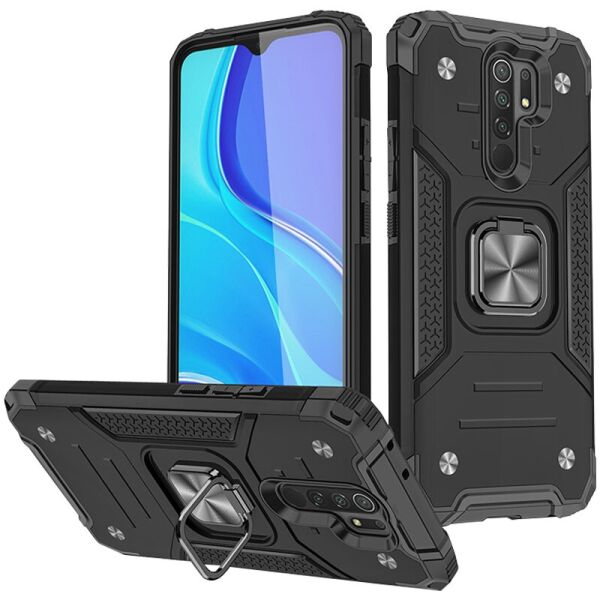 

Ударопрочный чехол Union Ring for Magnet для Xiaomi Redmi 9 Черный