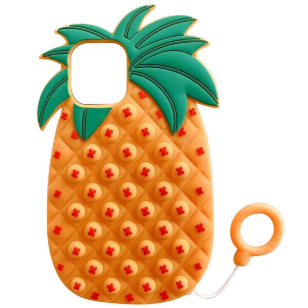 

Фигурный силиконовый 3D чехол-антистресс Pop it Ананас для Apple iPhone 12 Pro Max (6.7") Оранжевый