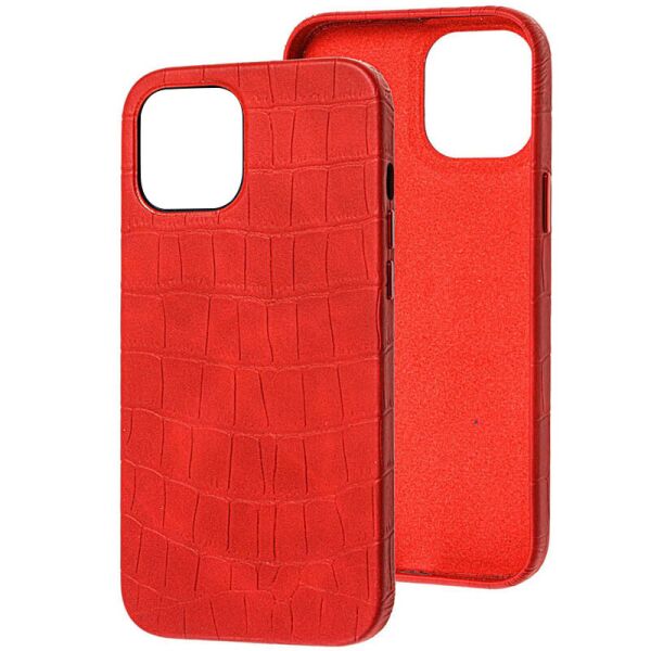 

Кожаный чехол Croco Leather для Apple iPhone 12 mini (5.4") Red