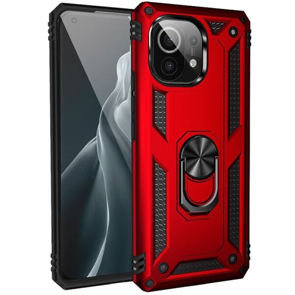 

Ударопрочный чехол Serge Ring for Magnet для Xiaomi Mi 11 Lite Красный