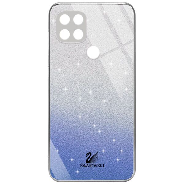 

TPU+Glass чехол Swarovski Full Camera для Oppo A15s / A15 Синий
