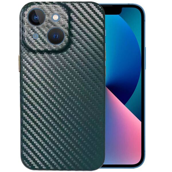 

Кожаный чехол Leather Case Carbon series для Apple iPhone 13 mini (5.4") Зеленый