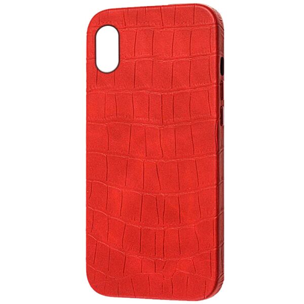 

Кожаный чехол Croco Leather для Apple iPhone XS (5.8") Red