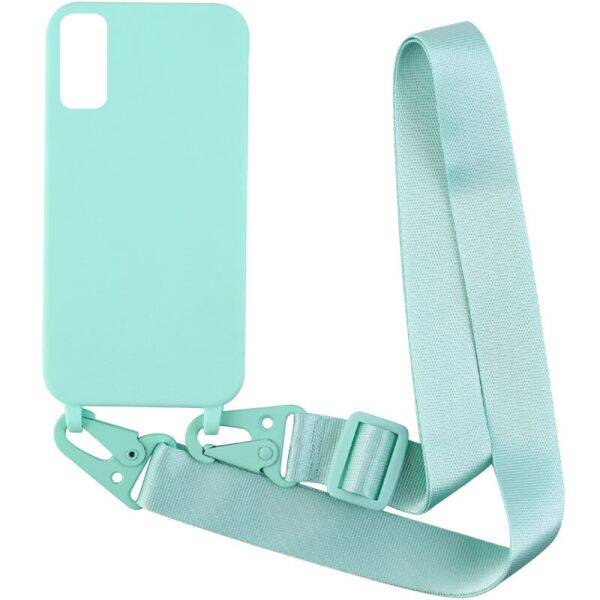 

Чехол Crossbody с длинным цветным ремешком для Samsung Galaxy S20+ Бирюзовый