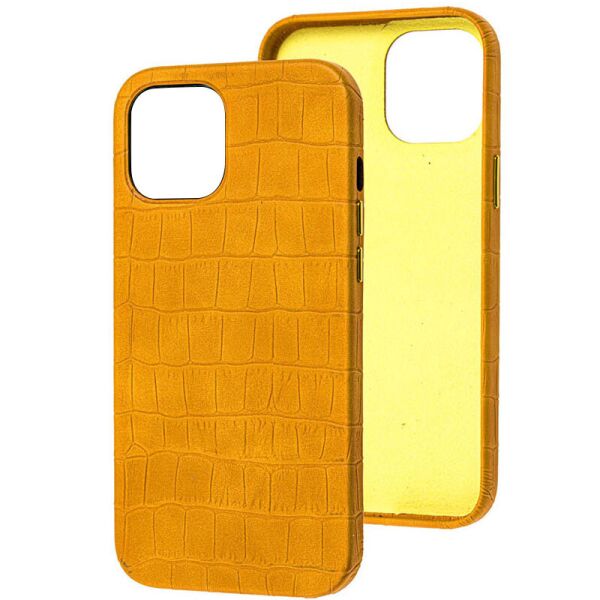 

Кожаный чехол Croco Leather для Apple iPhone 12 mini (5.4") Yellow
