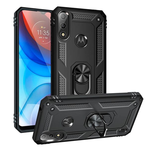 

Ударопрочный чехол Shell Ring для Motorola E7 Power / E7i Power Black