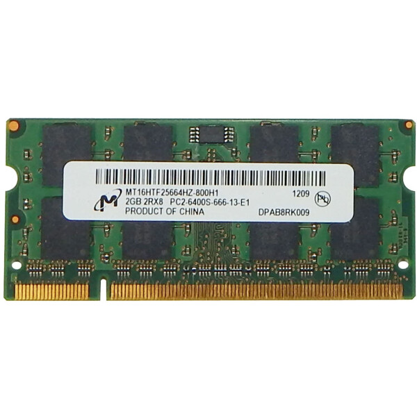 

SO-DIMM 2GB/800 DDR2 PC6400 Micron (MT16HTF25664HZ-800H1) "Refurbished"