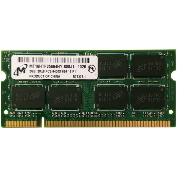 

SO-DIMM 2GB/800 DDR2 PC6400 Micron (MT16HTF25664HY-800J1) "Refurbished"