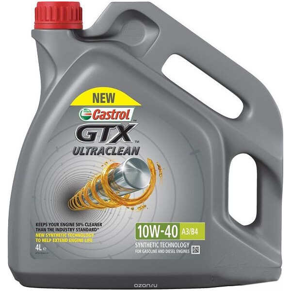 

Моторное масло Castrol GTX UltraClean 10W-40 A3/B4 Benzin, Diezel 4 л