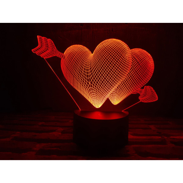 

Сменная пластина для 3DTOYSLAMP ламп Два сердца со стрелой