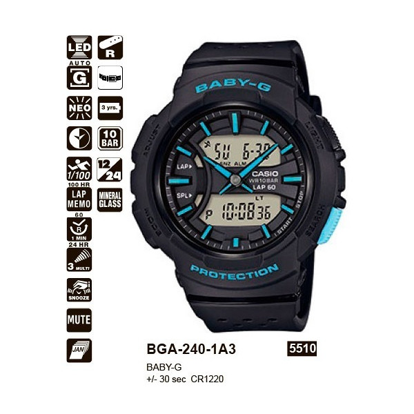 

Наручные часы Casio BGA-240-1A3ER