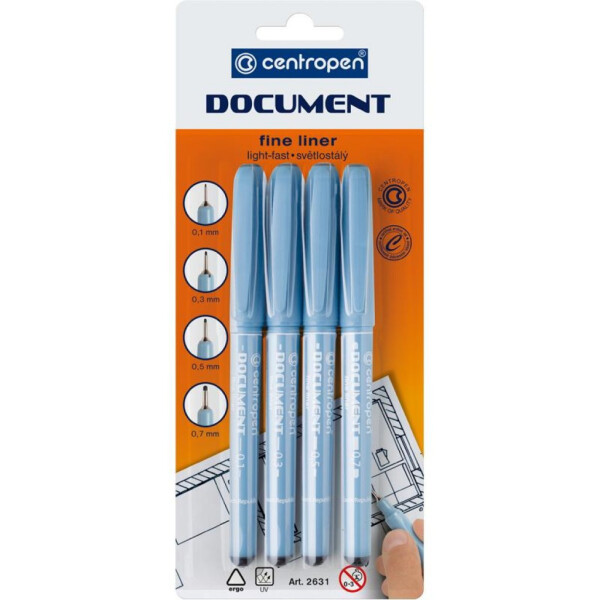 

Набор лайнеров Centropen Document 2631 Черный 4 шт