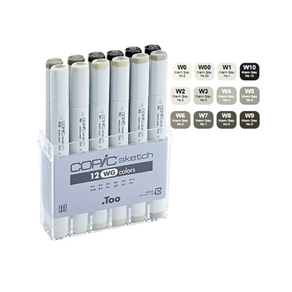 

Набор двухсторонних маркеров Copic Marker Set Warm Grey 12 цветов (20075154)