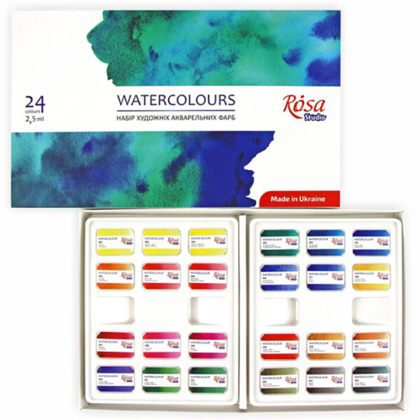 

Набор акварельных красок Rosa Studio Watercolours 24 цвета кювета картонная коробка (340224)
