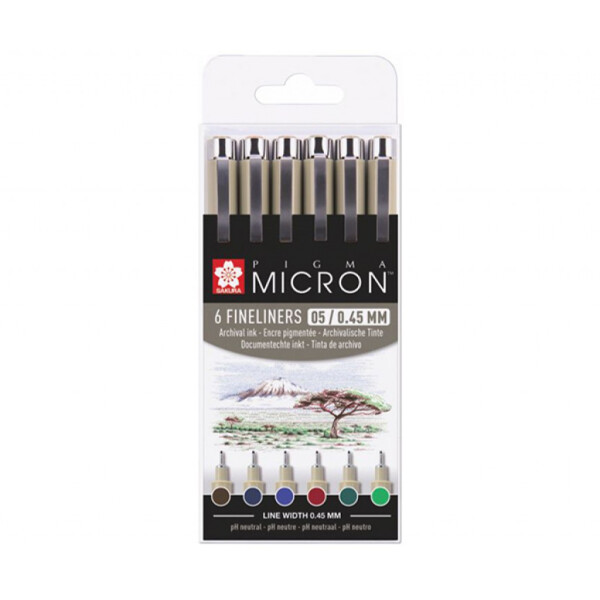 

Набор лайнеров Sakura Pigma Micron Earth 0.5 мм 6 шт