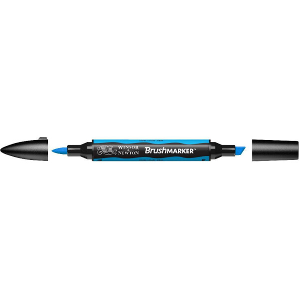 

Маркер двусторонний кисточный Winsor Newton Brushmarker Циан C847