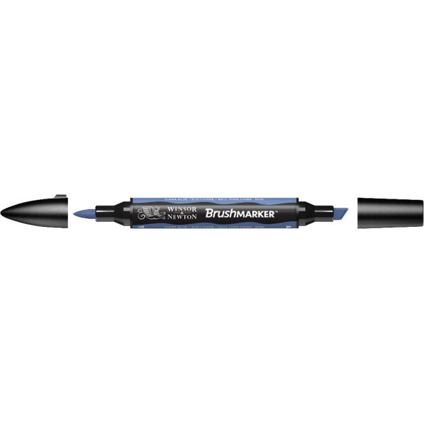 

Маркер двусторонний кисточный Winsor Newton Brushmarker Синий китайский B736