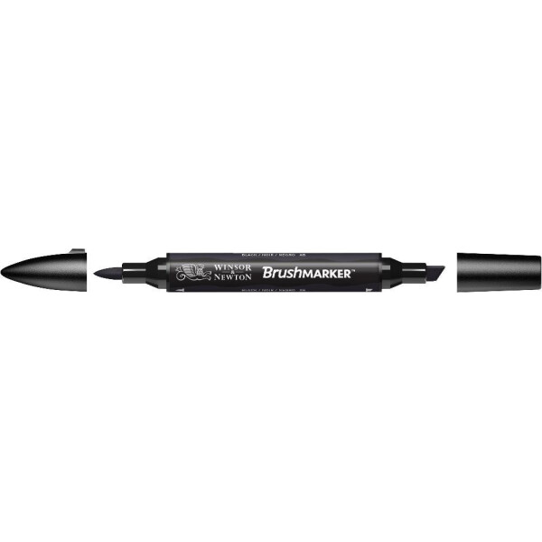 

Маркер двусторонний кисточный Winsor Newton Brushmarker Черный ХВ