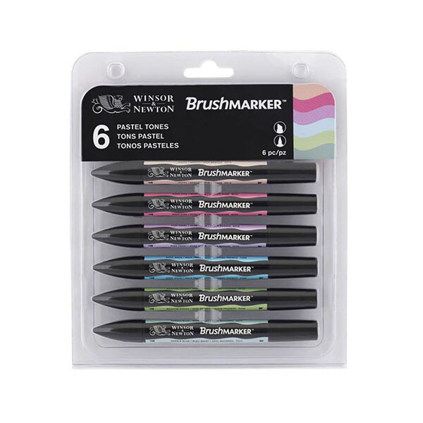 

Набор двухсторонних маркеров Winsor Newton Brushmarker Пастельные 6 цветов (290035)