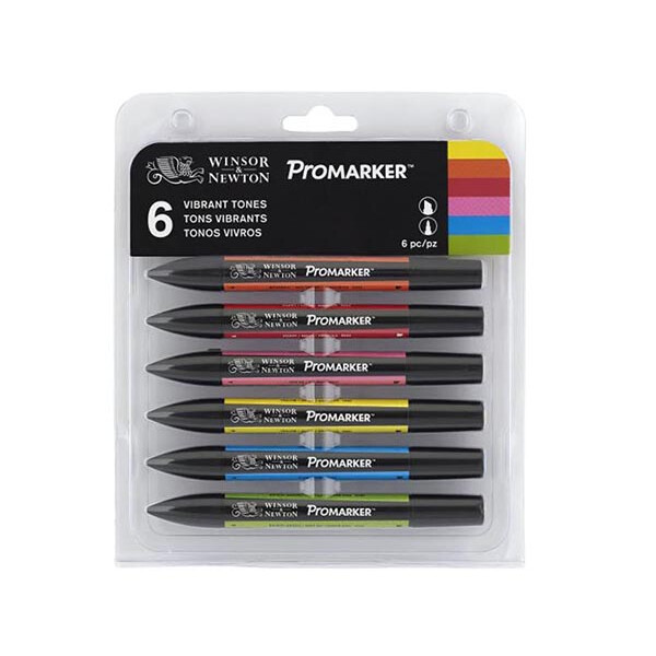 

Набор двухсторонних маркеров Winsor Newton Promarker Яркие 6 цветов (290025)