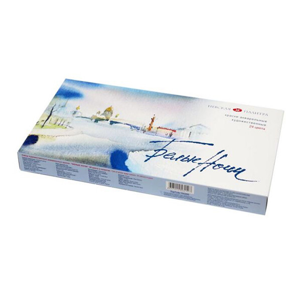 

Набор акварельных красок ЗХК Невская палитра Белые Ночи 24 цвета кювета пластиковый пенал (350808)