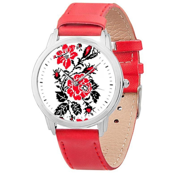 

Наручные часы Andywatch «Цветы вышиванки» красные AW 078-3