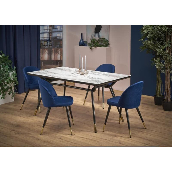 

Стол обеденный Halmar GLAMOUR 160/90 Мрамор, Черный, Золотой