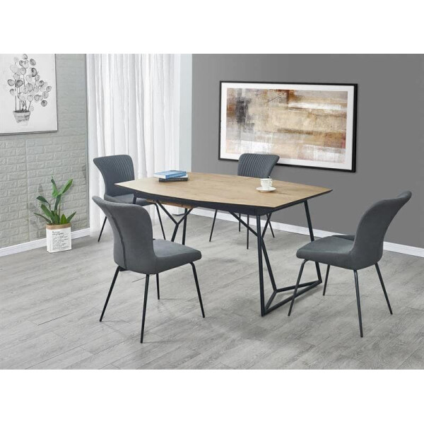 

Стол обеденный Halmar COLOMBO 160/100 Дуб золотой, Черный
