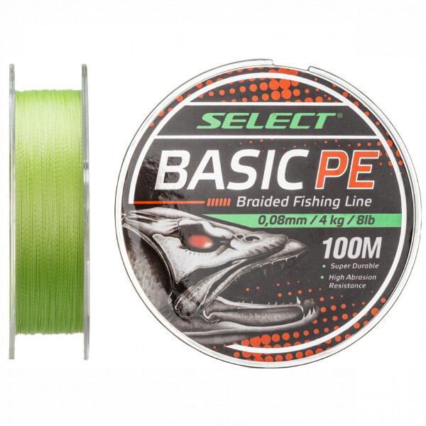 

Шнур Select Basic PE Light Green 100m 0.08mm 8LB/4kg