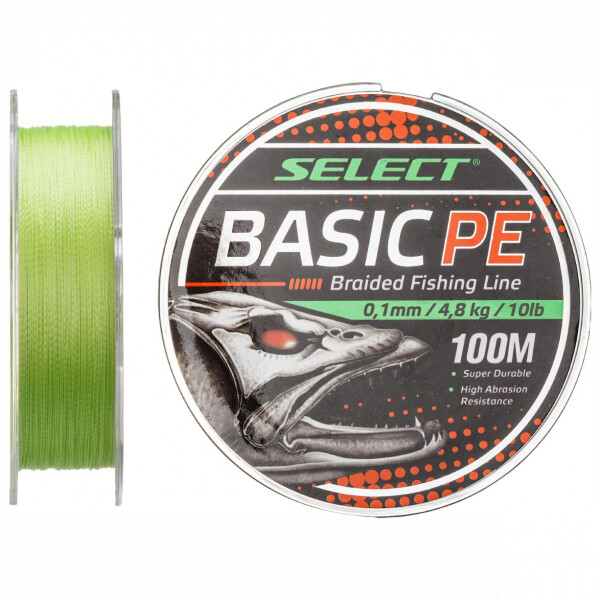 

Шнур Select Basic PE Light Green 100m 0.10mm 10LB/4.8kg