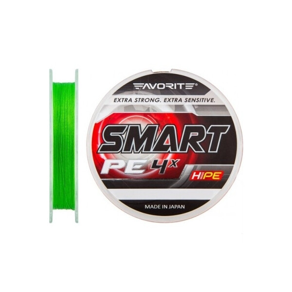 

Шнур Favorite Smart PE Light Green 4x 150m #3.0/0.296mm 15.5kg