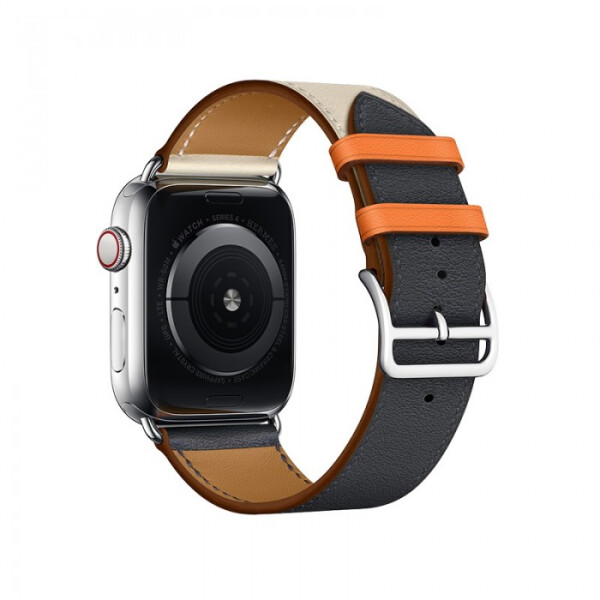 

Coteetci W36 Short Fashion Leather Band For Apple Watch 38mm/40mm Indigo, Craie with Orange (WH5260-40-ICO)